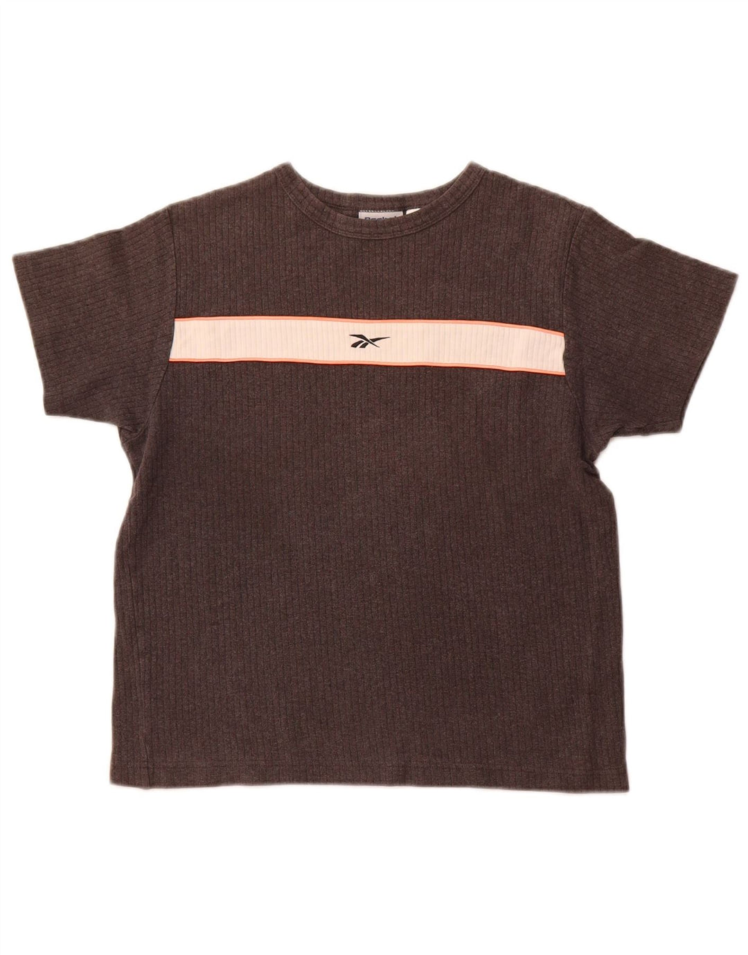 REEBOK Womens T-Shirt Top UK 12 Medium Grey Colourblock Cotton