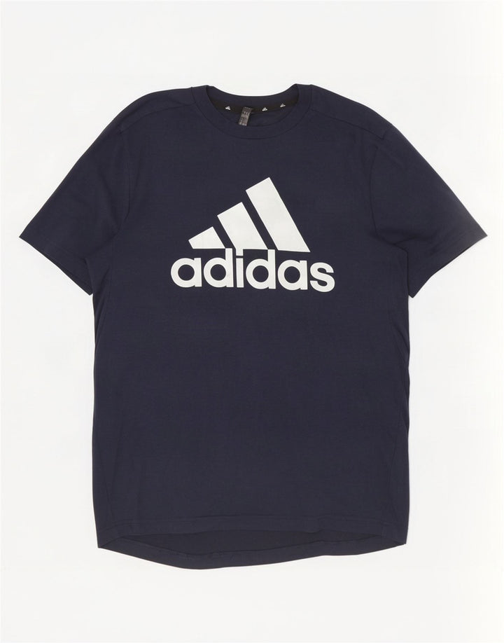Adidas Mens Aeroready Graphic T-Shirt Top Small Navy Blue Polyester