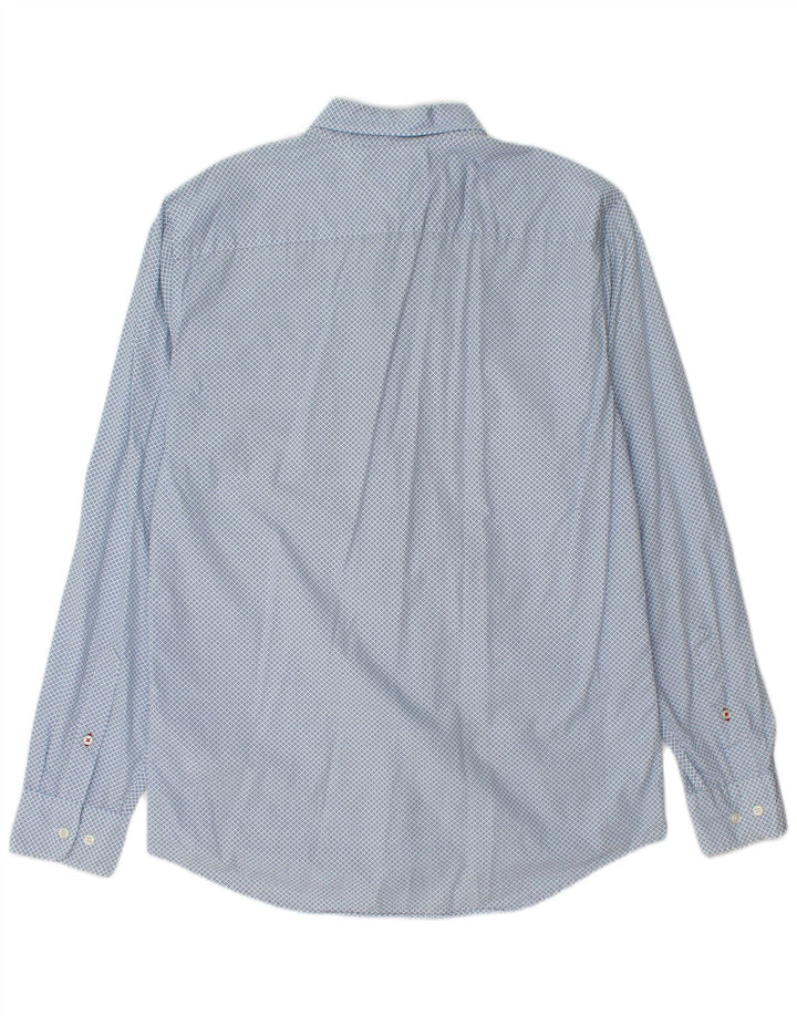TOMMY HILFIGER Mens Regular Fit Shirt Medium Blue Spotted Cotton