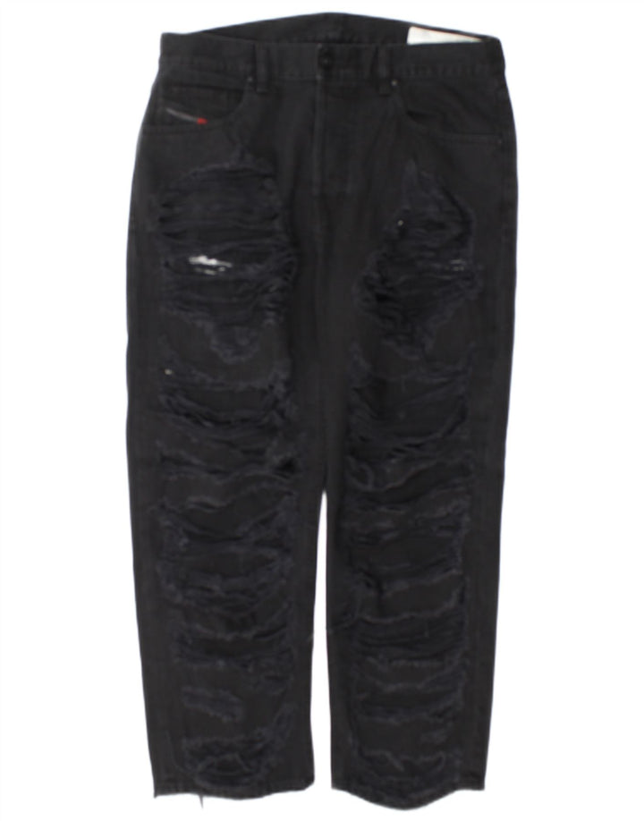 Diesel Womens Aryel Distressed Regular Straight Jeans W29 L25 Black Classic