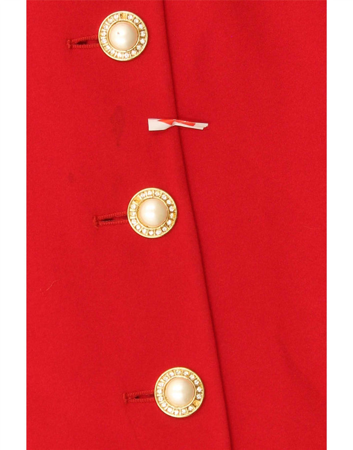 Roccobarocco Womens 4 Button Blazer Jacket UK 14 Medium Red