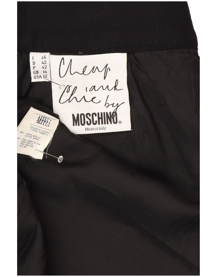 Moschino Womens Cheap and Chic Pencil Skirt UK 14 Medium W28 Black Wool