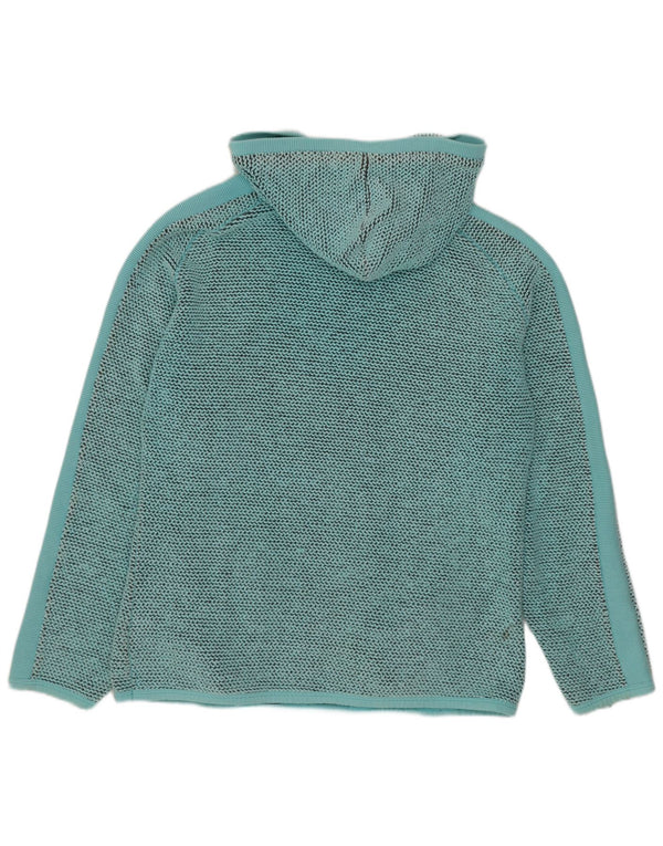 Weird Fish Womens Zip Neck Hoodie Jumper UK 14 Medium Turquoise Flecked