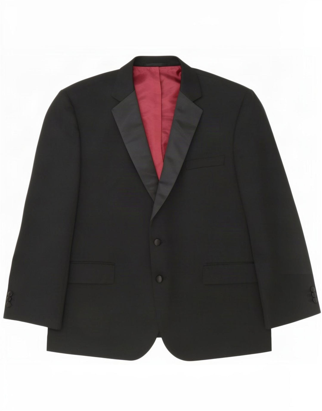 Marks & Spencer Mens 2 Button Blazer Jacket UK 48 2XL Black Polyester