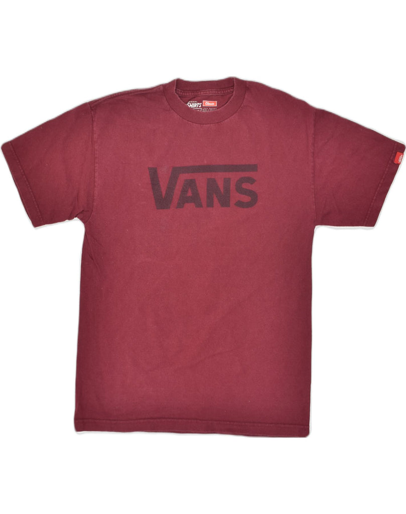 VANS Mens Classic Fit Graphic T-Shirt Top Medium Burgundy Cotton | Vintage Vans | Thrift | Second-Hand Vans | Used Clothing | Messina Hembry 