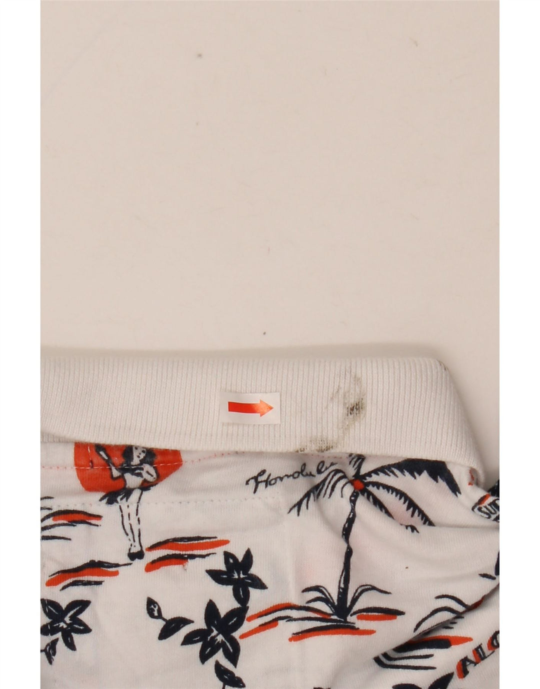 Superdry Mens Hawaiian Polo Shirt XL White Cotton