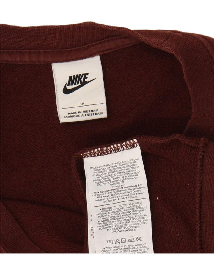 NIKE Mens Oversized Sweatshirt Jumper XL Brown Cotton Vintage Nike and Second-Hand Nike from Messina Hembry 
