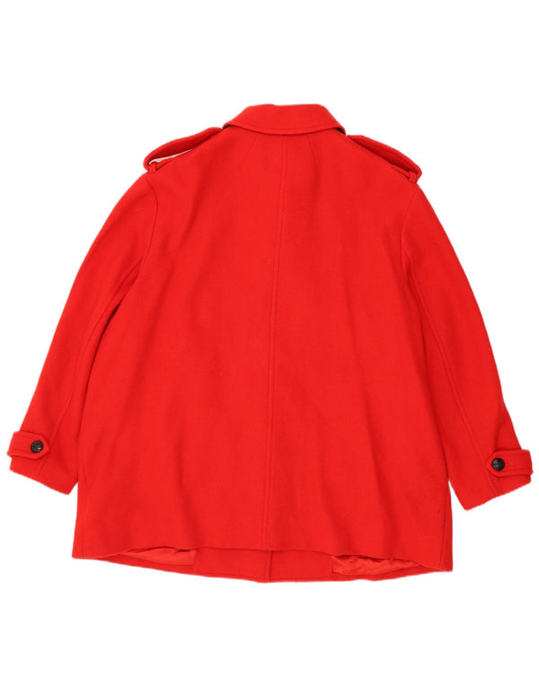 Marks & Spencer Womens Military Overcoat UK 22 3XL Red Wool Classic