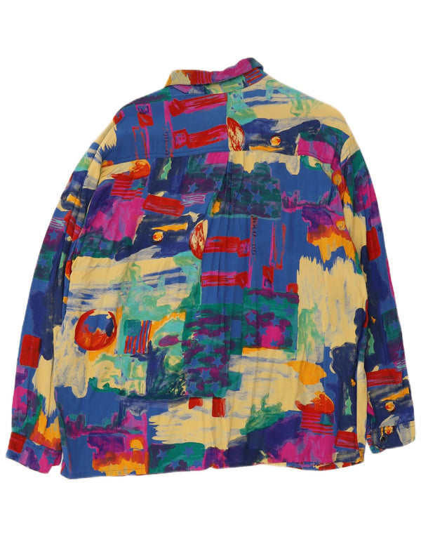 Vintage Womens Shirt Blouse UK 18 XL Multicoloured Colourblock