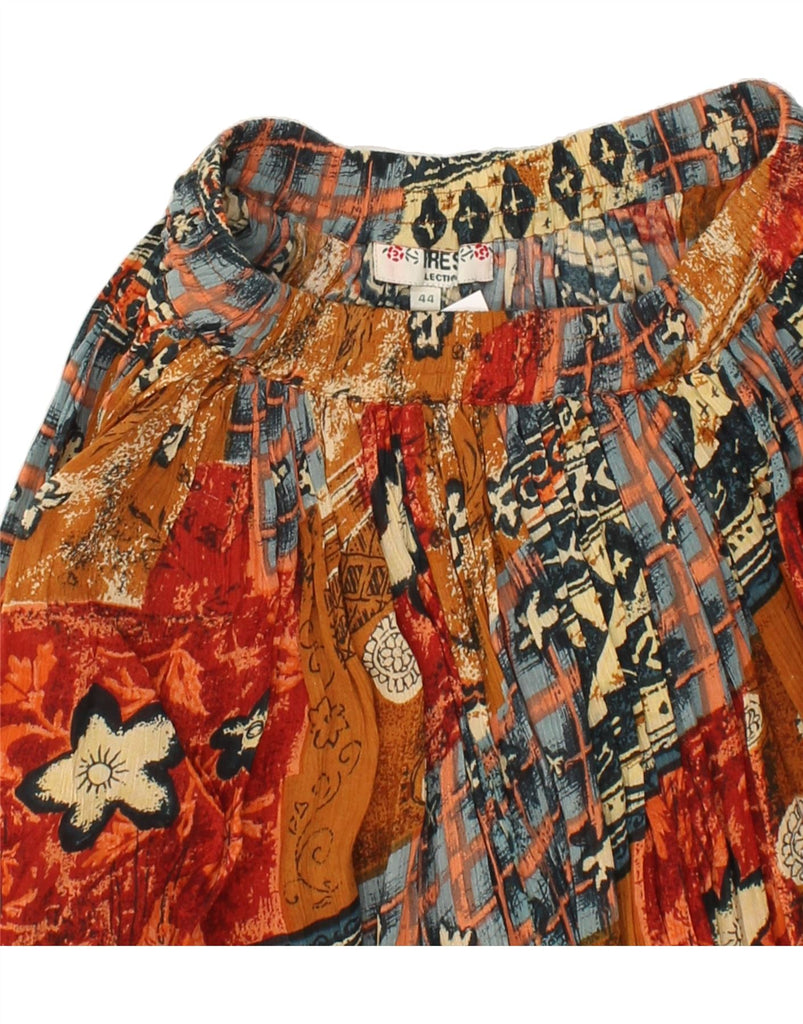 EXPRESS Womens Pleated Skirt IT 44 Medium W30 Multicoloured Floral Cotton Vintage Express and Second-Hand Express from Messina Hembry 