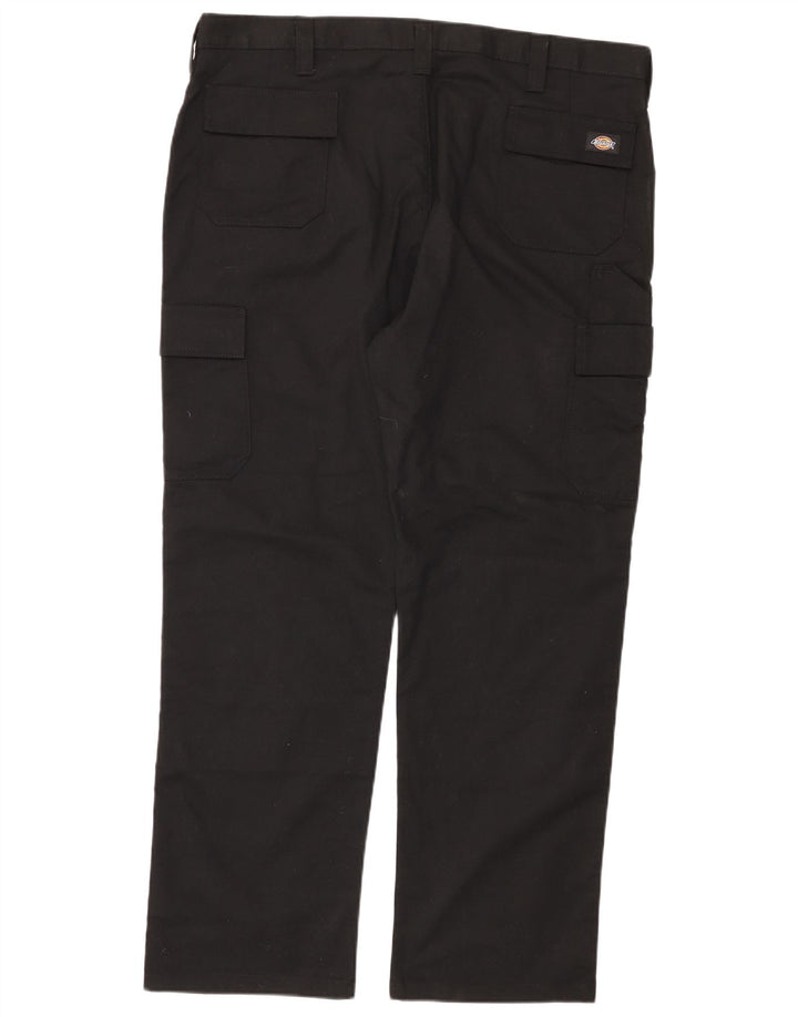 DICKIES Mens Straight Cargo Trousers W44 L32  Black Polyester