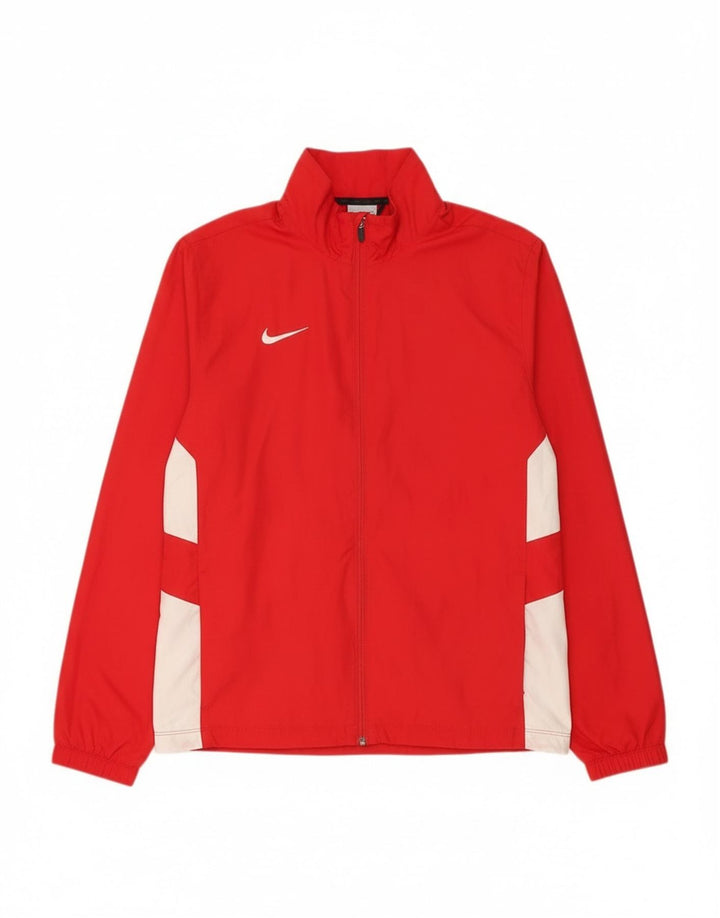 Nike Mens Graphic Tracksuit Top Jacket Large Red Colourblock Polyester