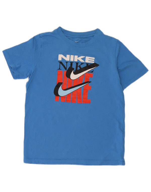 Nike Boys Graphic T-Shirt Top 12-13 Years Large Blue Cotton