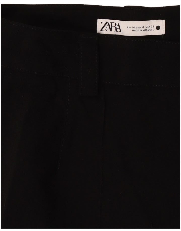 Zara Womens Straight Casual Trousers Medium W28 L30 Black