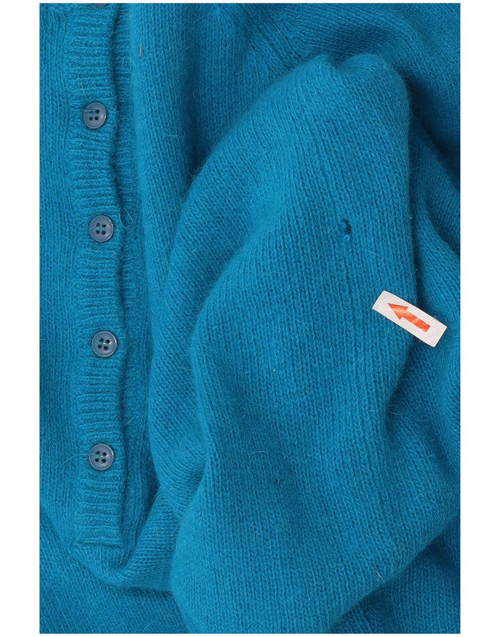 Vintage Womens Longline Oversized Crew Neck Jumper Sweater UK 10 Small Blue