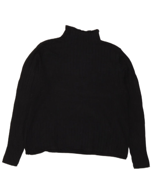 Marks & Spencer Womens Roll Neck Jumper Sweater UK 18 XL Black Viscose