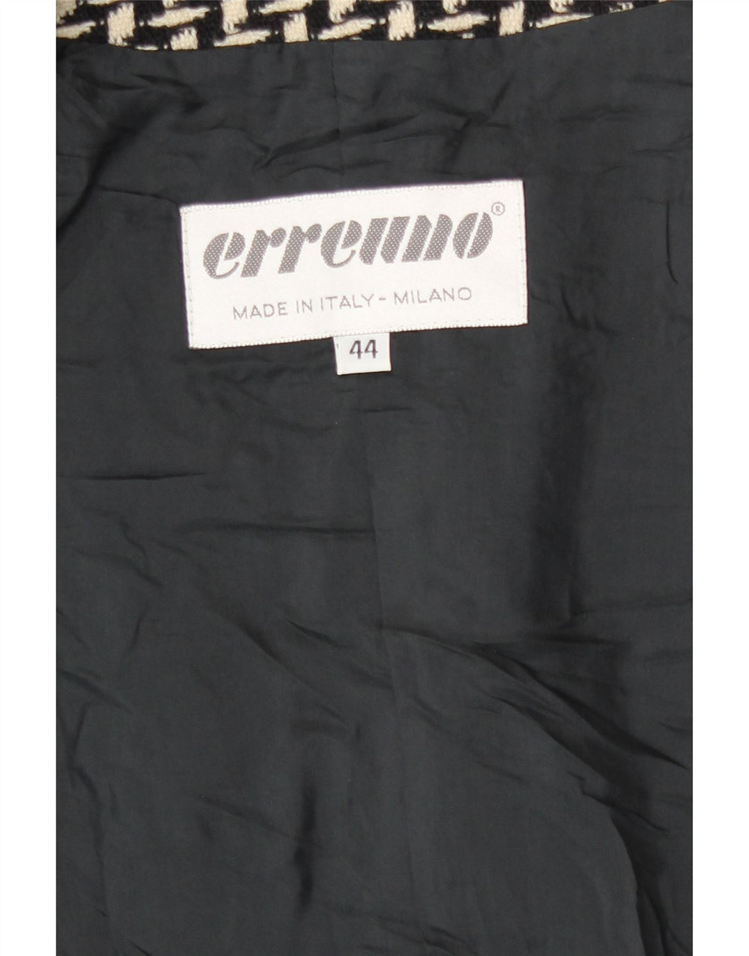 Erreuno Womens Longline Abstract Pattern Blazer Jacket IT 44 Medium Black