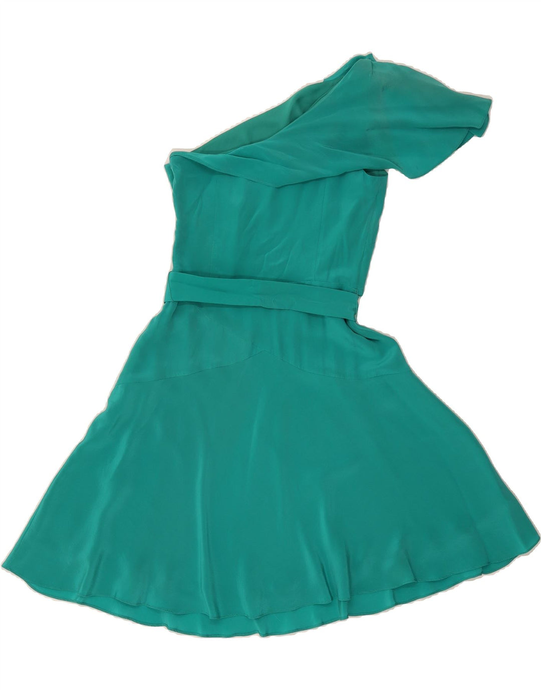 COAST Womens One Shoulder Dress UK 8 Small Turquoise Silk Vintage Coast and Second-Hand Coast from Messina Hembry 