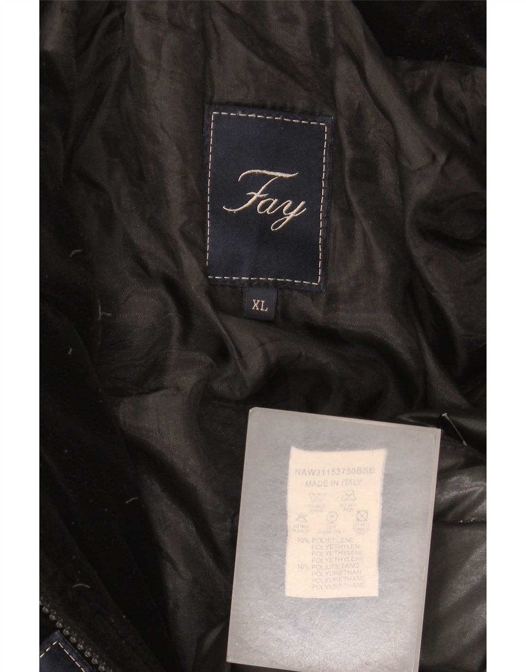 Fay Womens Padded Jacket UK 18 XL Black Polyethylene