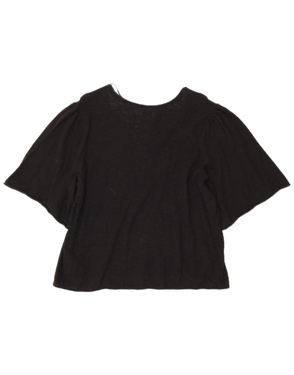 Fat Face Womens Blouse Top UK 18 XL Black Cotton