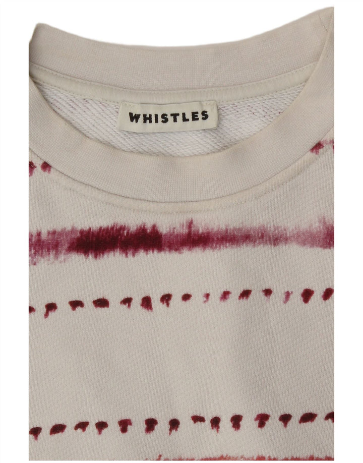 Whistle Womens Oversized Sweatshirt Jumper UK 14 Medium White Geometric
