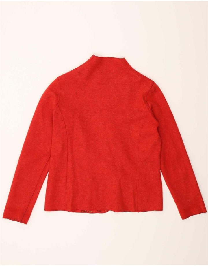 Vintage Womens Abstract Pattern Reversible Blazer Jacket UK 14 Medium Red