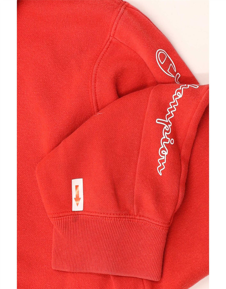 Champion Mens Graphic Hoodie Jumper Medium Red Cotton