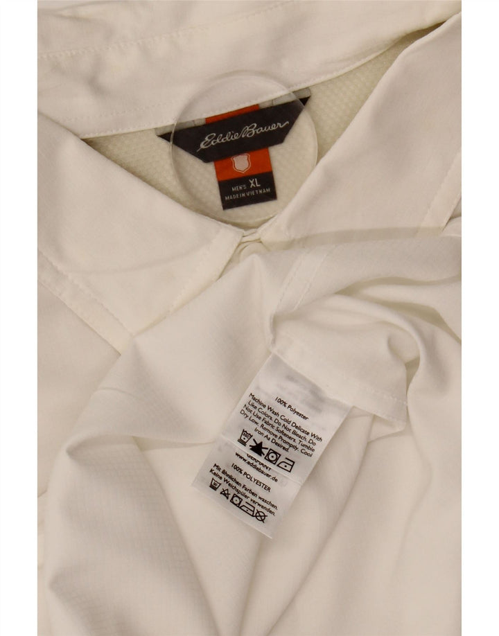 EDDIE BAUER Mens Short Sleeve Shirt XL White Polyester