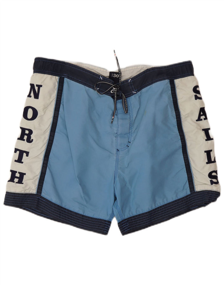 North Sails Mens Graphic Swimming Shorts Medium  Blue Colourblock Polyester