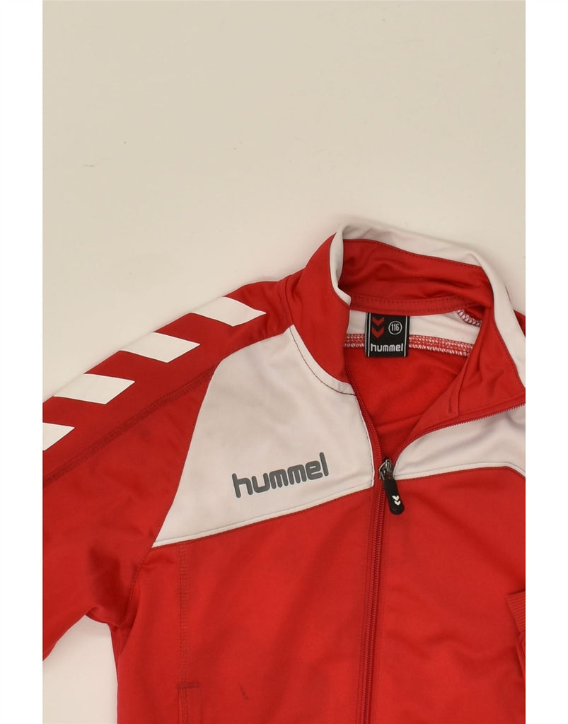 HUMMEL Boys Tracksuit Top Jacket 5-6 Years Red Polyester | Vintage Hummel | Thrift | Second-Hand Hummel | Used Clothing | Messina Hembry 