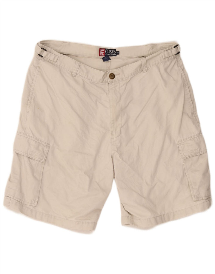 Chaps Ralph Lauren Mens Cargo Shorts W38 XL Beige Cotton