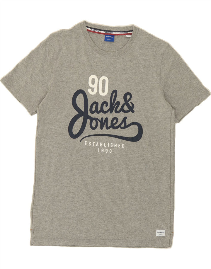 JACK & JONES Mens Graphic T-Shirt Top Large Grey Cotton Vintage Jack & Jones and Second-Hand Jack & Jones from Messina Hembry 