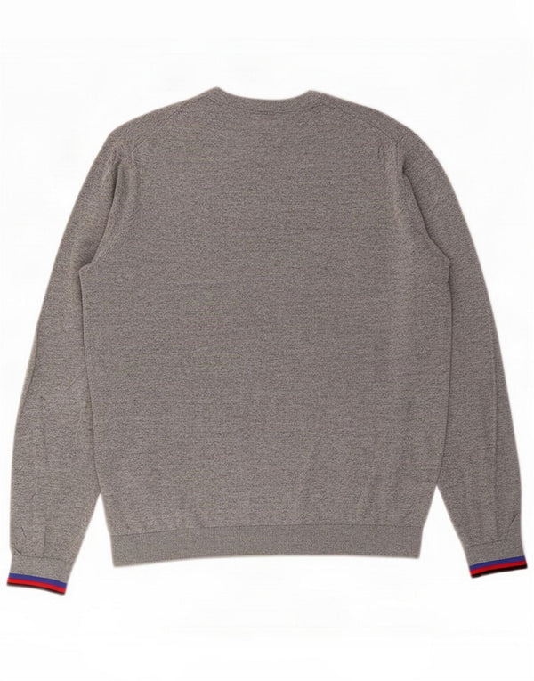 Sun68 Mens Crew Neck Jumper Sweater 2XL Grey Wool