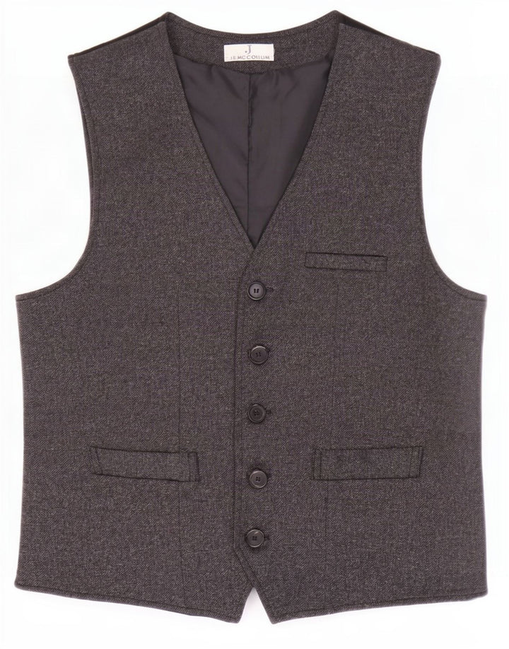 J.E. Mc Collum Mens Waistcoat Medium Grey Polyester