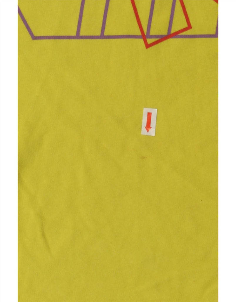 NIKE Womens Graphic Vest Top UK 12 Medium Yellow Cotton Vintage Nike and Second-Hand Nike from Messina Hembry 