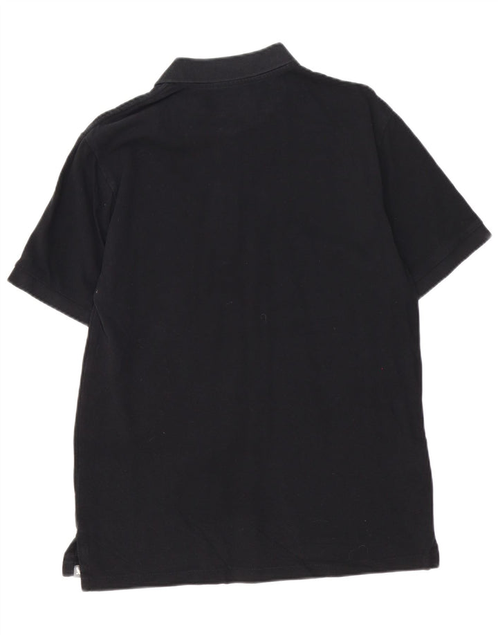 EDDIE BAUER Mens Polo Shirt Medium Black Cotton