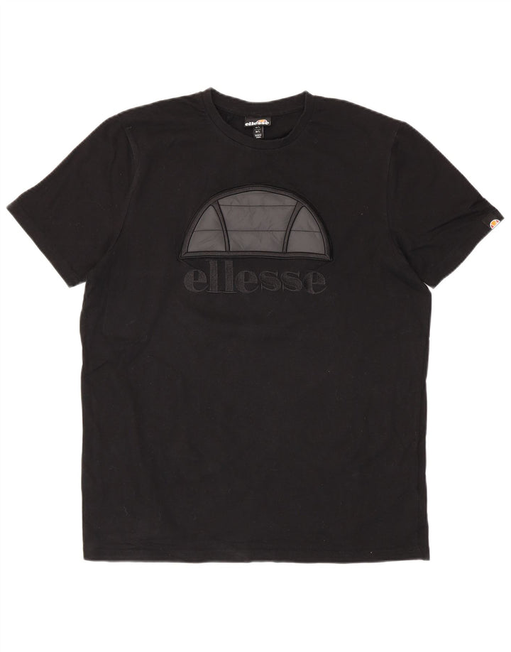 Ellesse Mens Graphic T-Shirt Top Large Black Cotton