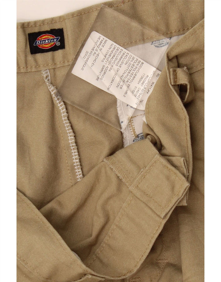 DICKIES Mens Straight Chino Trousers W32 L32 Beige Polyester