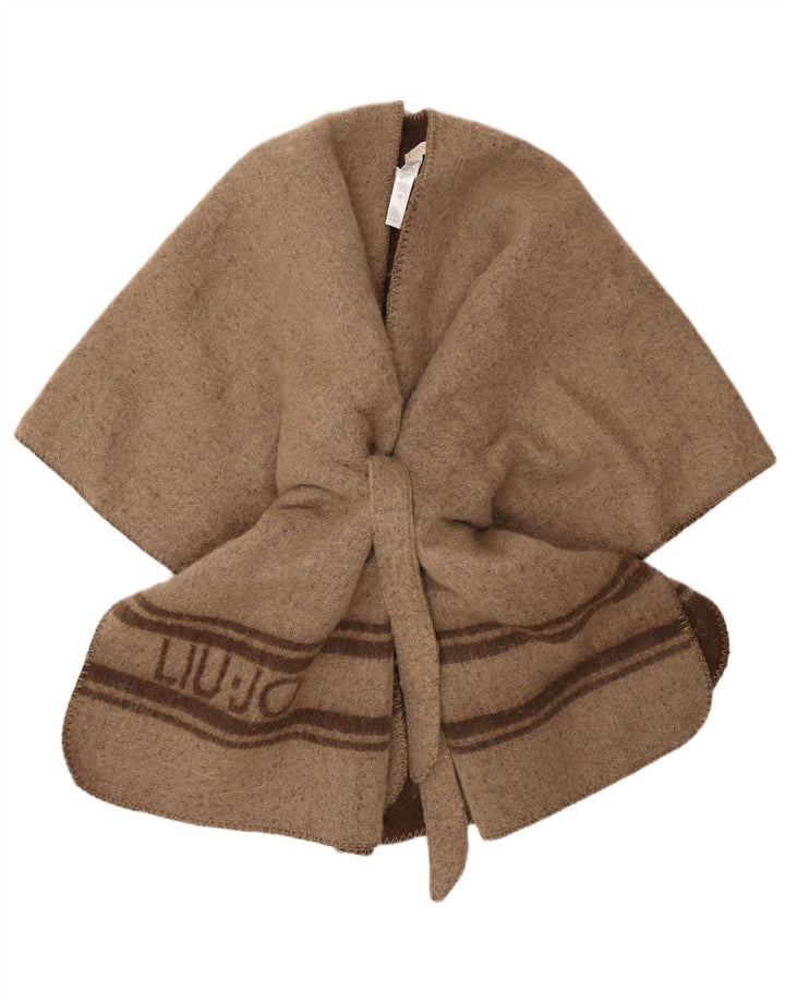 Liu Jo Womens Graphic Poncho Coat One Size Brown Striped Polyester