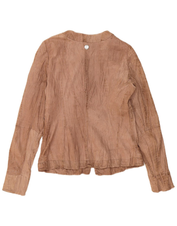 Liu Jo Womens Leather Jacket IT 46 Large Brown Leather
