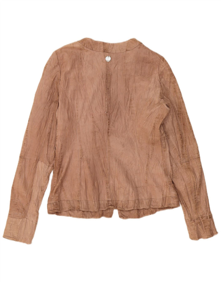 Liu Jo Womens Leather Jacket IT 46 Large Brown Leather