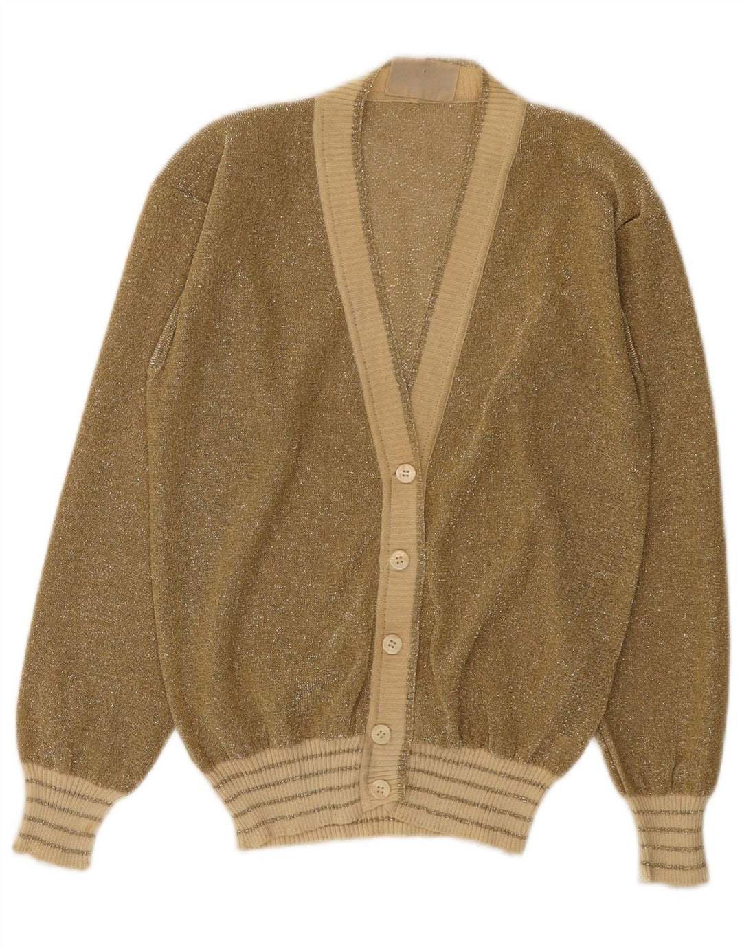 La Perla Womens Cardigan Sweater UK 12 Medium Gold Flecked
