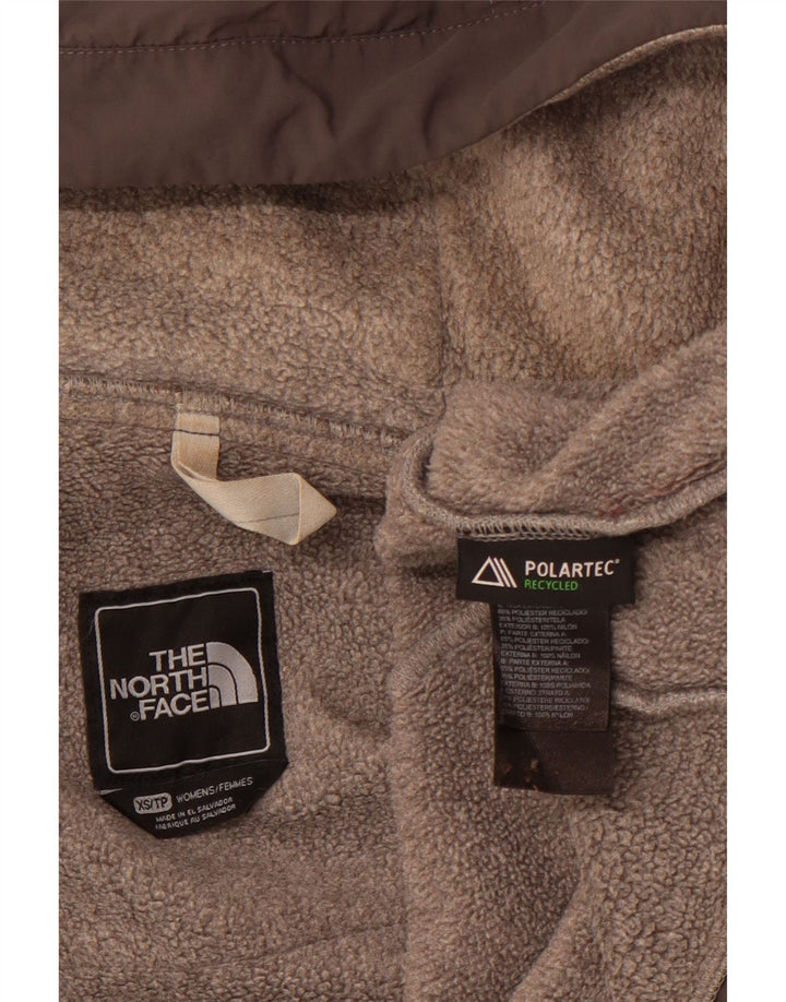 THE NORTH FACE Womens Oversized Fleece Jacket UK 6 XS Grey Colourblock