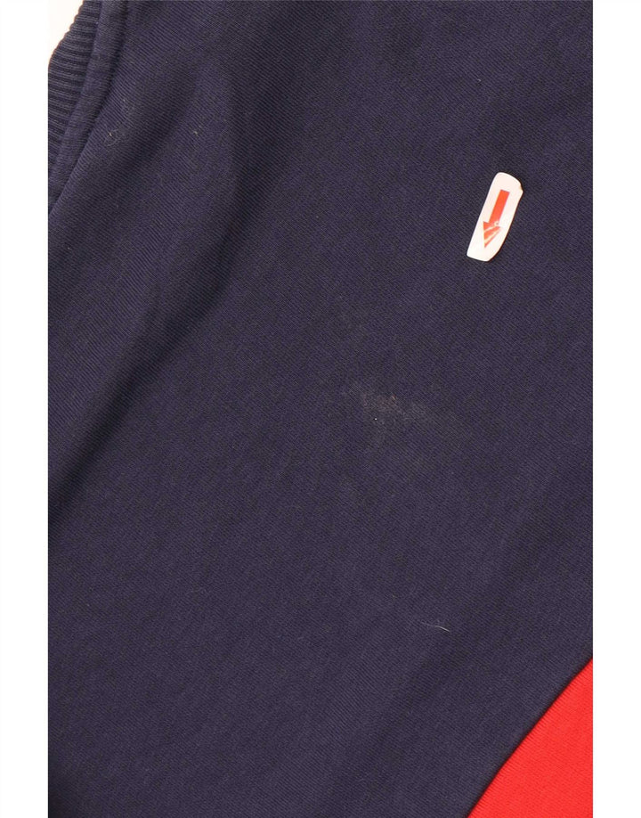 Fila Mens Sweatshirt Jumper Medium Navy Blue Colourblock Cotton