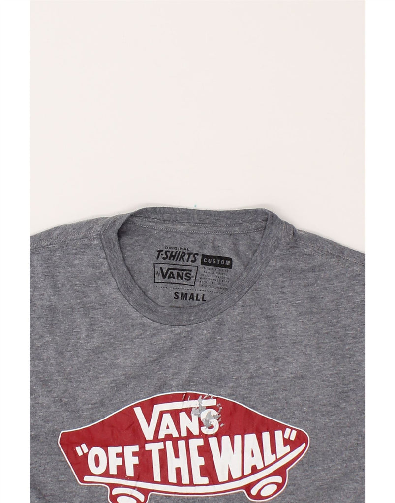 VANS Mens Custom Fit Graphic T-Shirt Top Small Grey Cotton Vintage Vans and Second-Hand Vans from Messina Hembry 