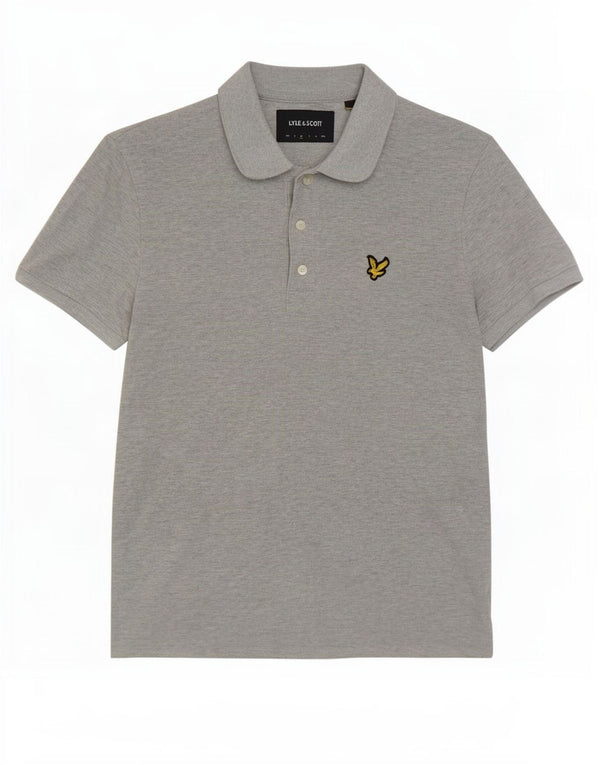 Lyle & Scott Mens Polo Shirt Medium Grey Flecked Cotton