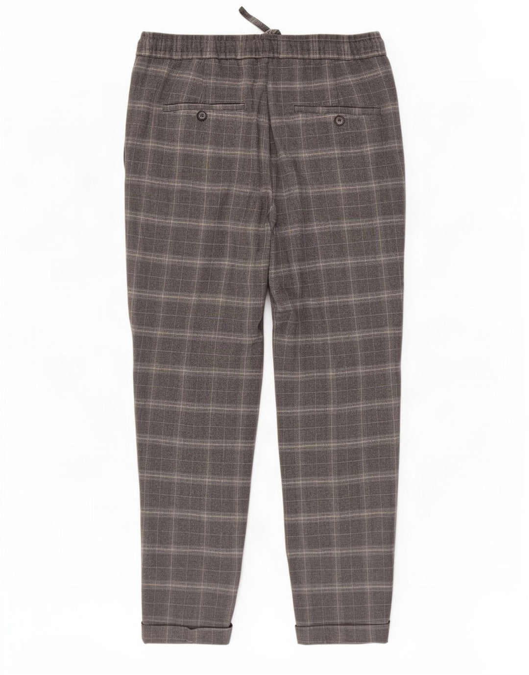 Zara Mens Tapered Chino Trousers Medium W31 L27 Grey Check Polyester