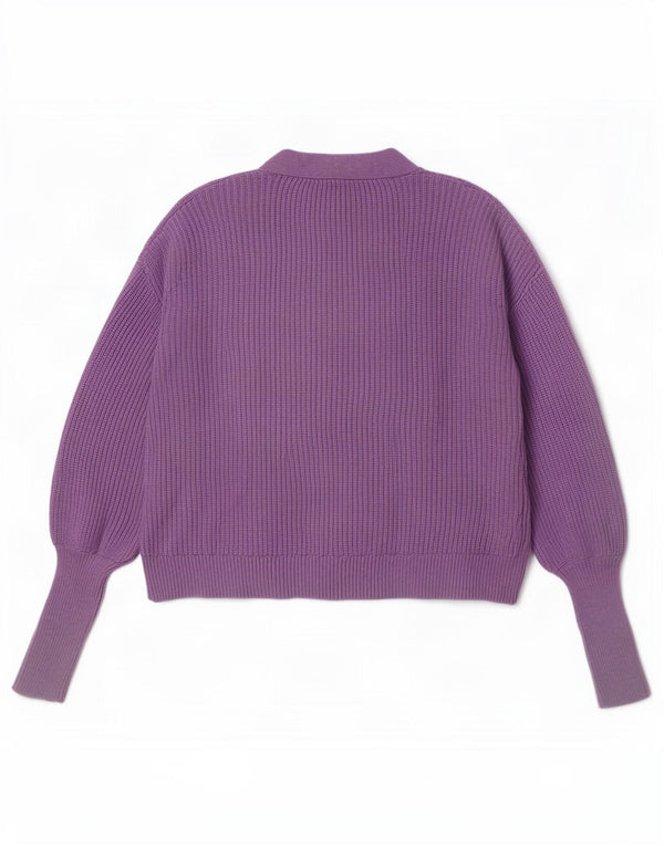 Marks & Spencer Womens Crop Cardigan Sweater UK 14 Medium Purple Viscose
