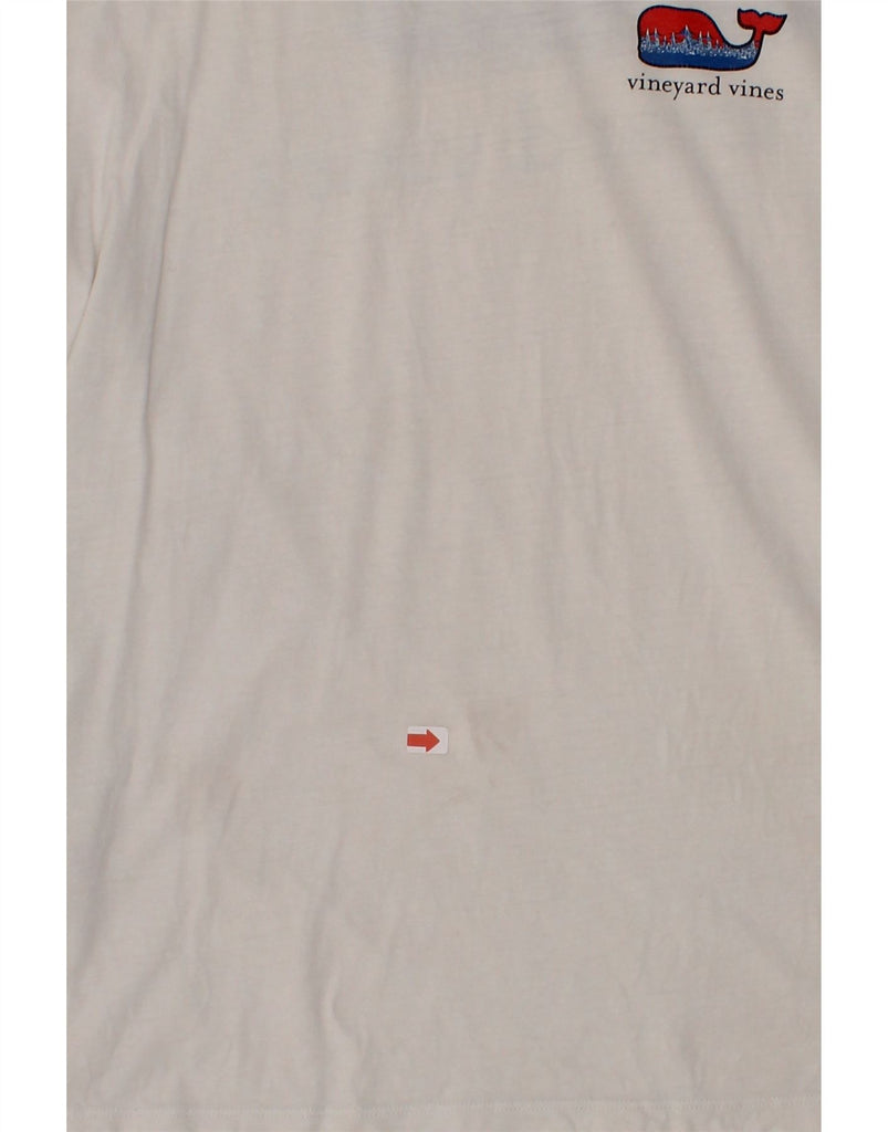 VINEYARD VINES Mens Graphic T-Shirt Top Medium White Cotton Vintage Vineyard Vines and Second-Hand Vineyard Vines from Messina Hembry 