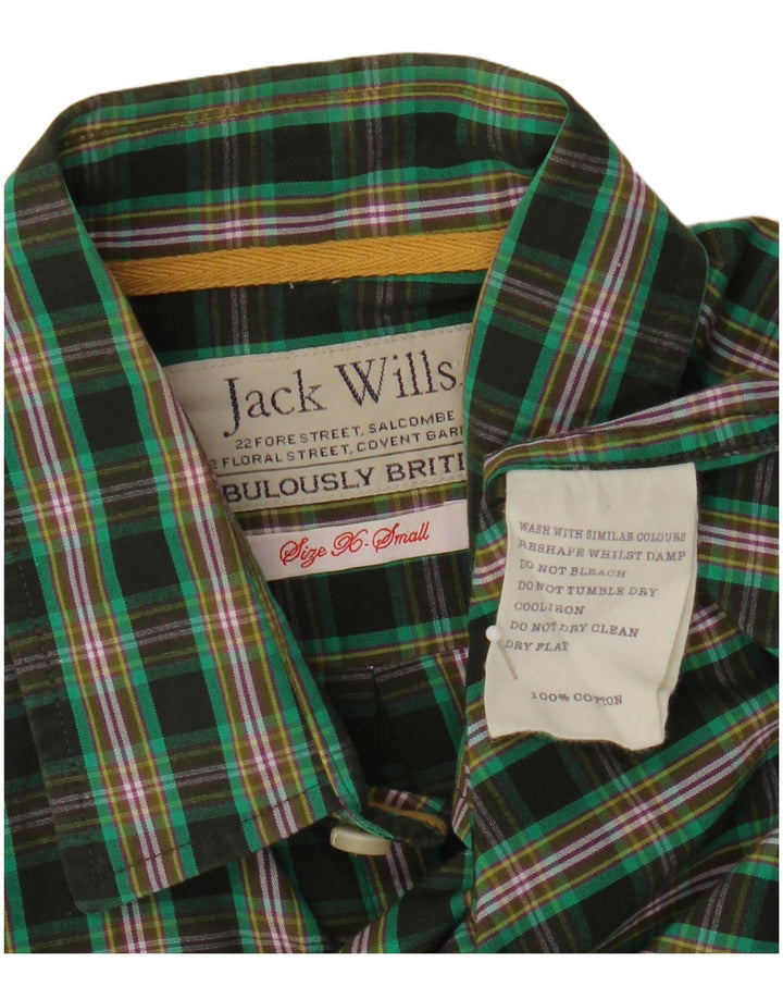 Jack Wills Mens Shirt XS Green Check Cotton